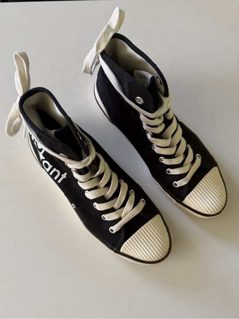 Isabel Marant Canvas High-Top Sneakers Logo Size 38 EU / 8 US